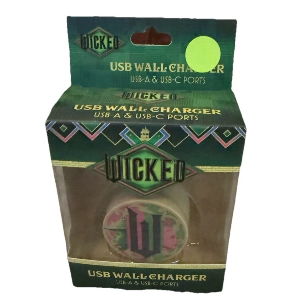 Wicked USB Wall Charger Green Gold New In Box
